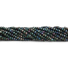 3mm Mystic Black Spinel Faceted Rondelles 12 inch 130 beads - The Bead Traders