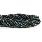 3mm Mystic Black Spinel Faceted Rondelles 12 inch 130 beads - The Bead Traders