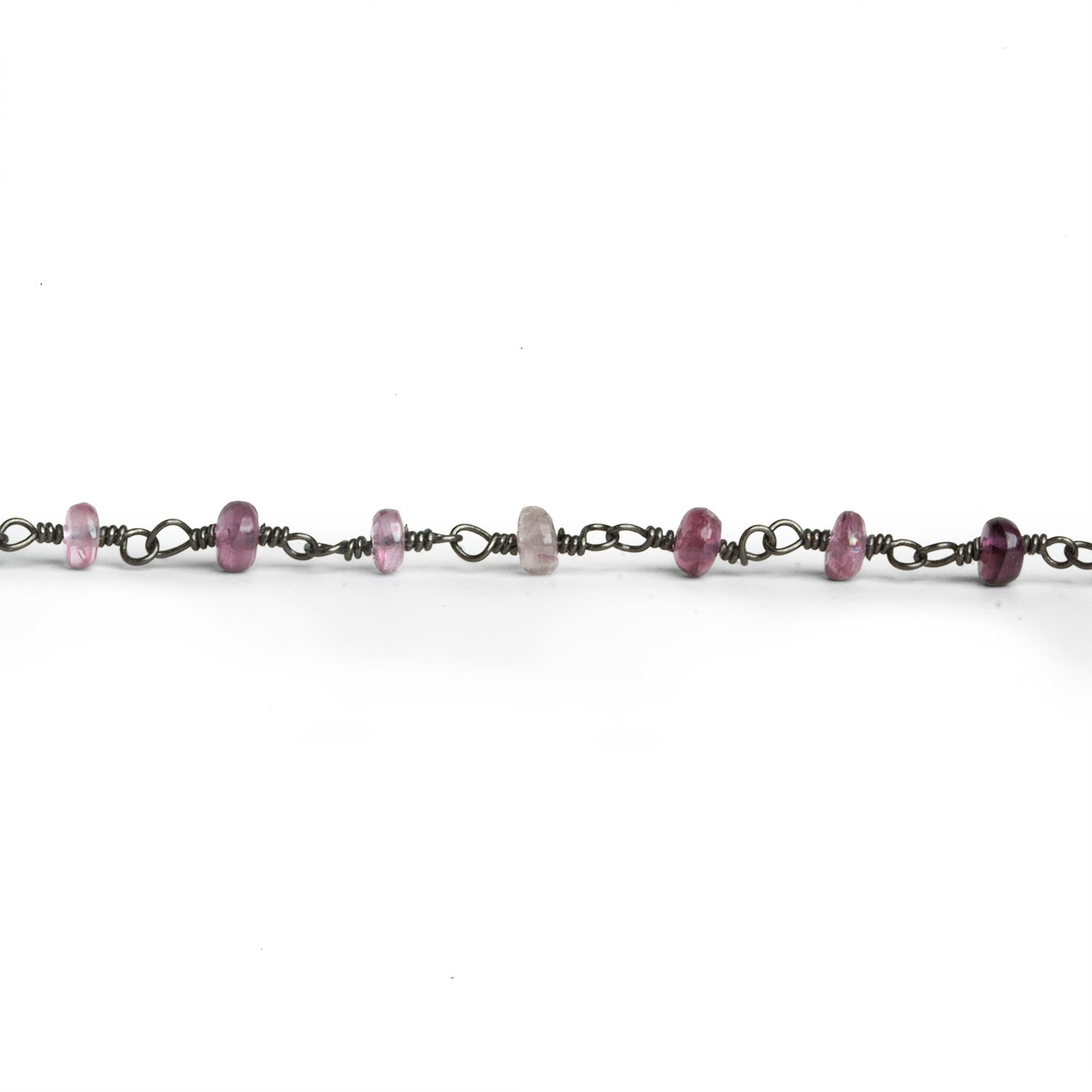 3mm Mystic Spinel Rondelle Black Gold Chain 41 beads - The Bead Traders