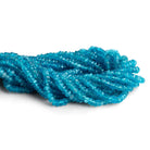 3mm Neon Apatite Faceted Rondelles 14 inch 210 beads - The Bead Traders