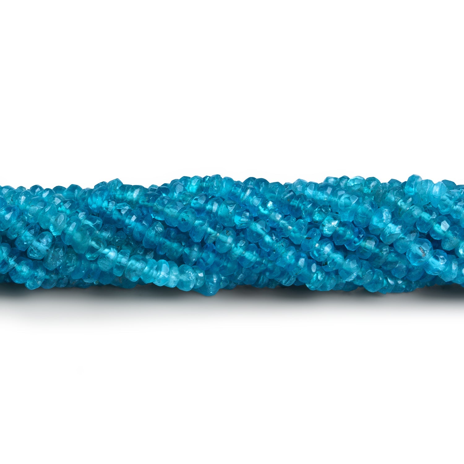 3mm Neon Apatite Faceted Rondelles 14 inch 210 beads - The Bead Traders