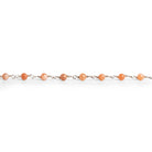 3mm Peach Moonstone Round Silver Chain 33 beads - The Bead Traders