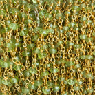 3mm Peridot Faceted Rondelle Gold Chain 40 beads - The Bead Traders