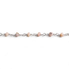 3mm Pink Peruvian Opal Faceted Rondelle Silver Chain 36 beads - The Bead Traders