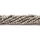 3mm Platinum Tone Plated Pyrite Faceted Rondelles 13 inch 128 beads - The Bead Traders