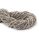 3mm Platinum Tone Plated Pyrite Faceted Rondelles 13 inch 128 beads - The Bead Traders