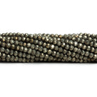 3mm Pyrite Faceted Rondelles 12 inch 110 beads - The Bead Traders