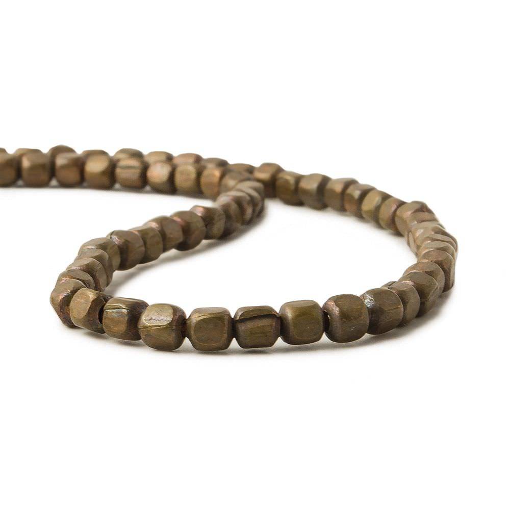 3mm Raw Copper Cubes 8 inch 75 beads - The Bead Traders