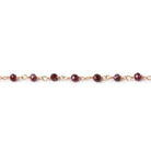 3mm Rhodolite Garnet Rondelle Gold Chain 41 Beads - The Bead Traders