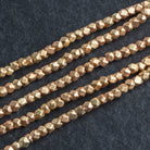 3mm Rose Gold Brushed Cubes 8 inch 65 beads - The Bead Traders