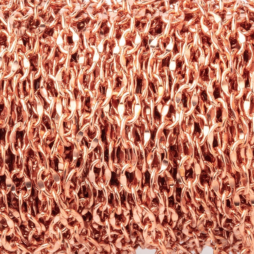 3mm Rose Gold plated Divot Oval Link Chain 3 Feet - The Bead Traders