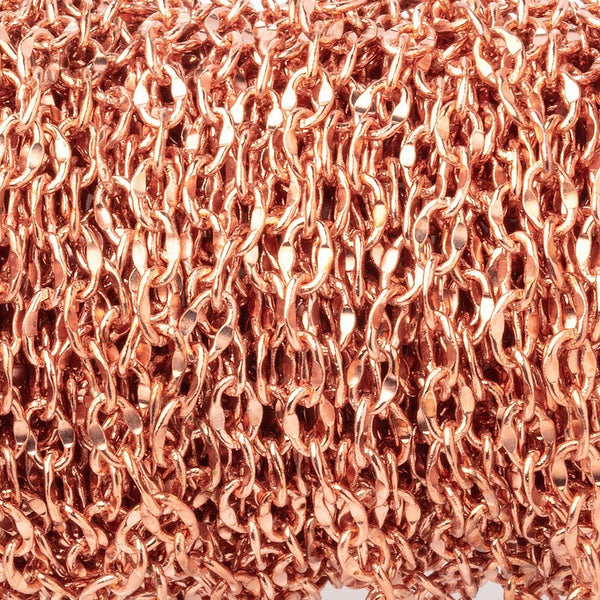 3mm Rose Gold plated Divot Oval Link Chain 3 Feet
