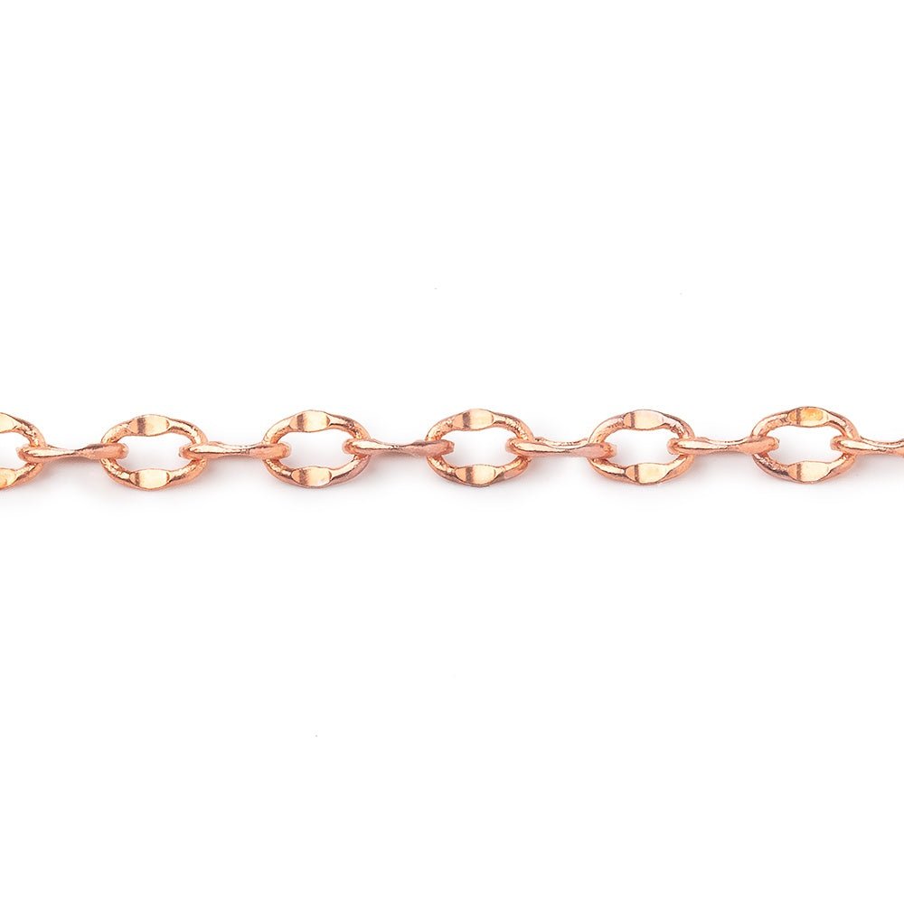 3mm Rose Gold plated Divot Oval Link Chain 3 Feet - The Bead Traders
