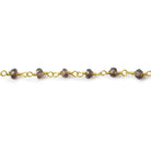 3mm Smoky Quartz Gold Chain 36 beads - The Bead Traders