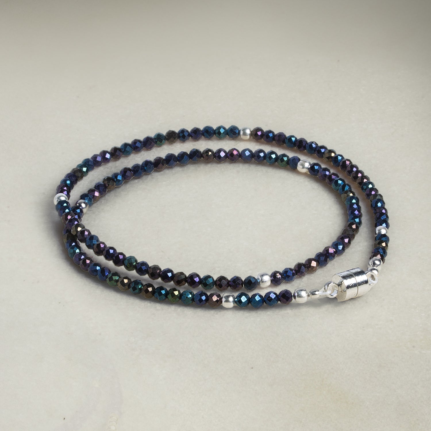 3mm Sterling Silver Plated Copper Rounds 8 inch 69 beads - The Bead Traders