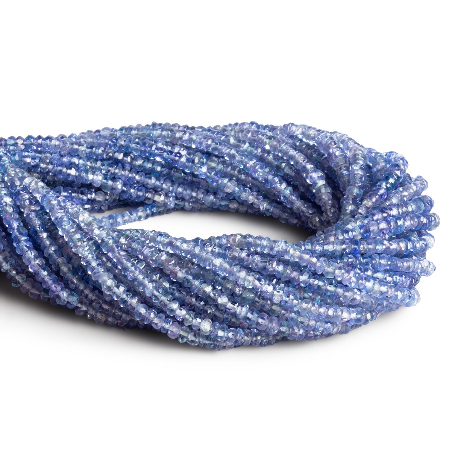 3mm Tanzanite Faceted Rondelle Beads 14 inch 150 pieces - The Bead Traders
