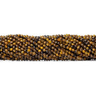 3mm Tiger's Eye Microfaceted Rounds 13 inch 115 beads - The Bead Traders