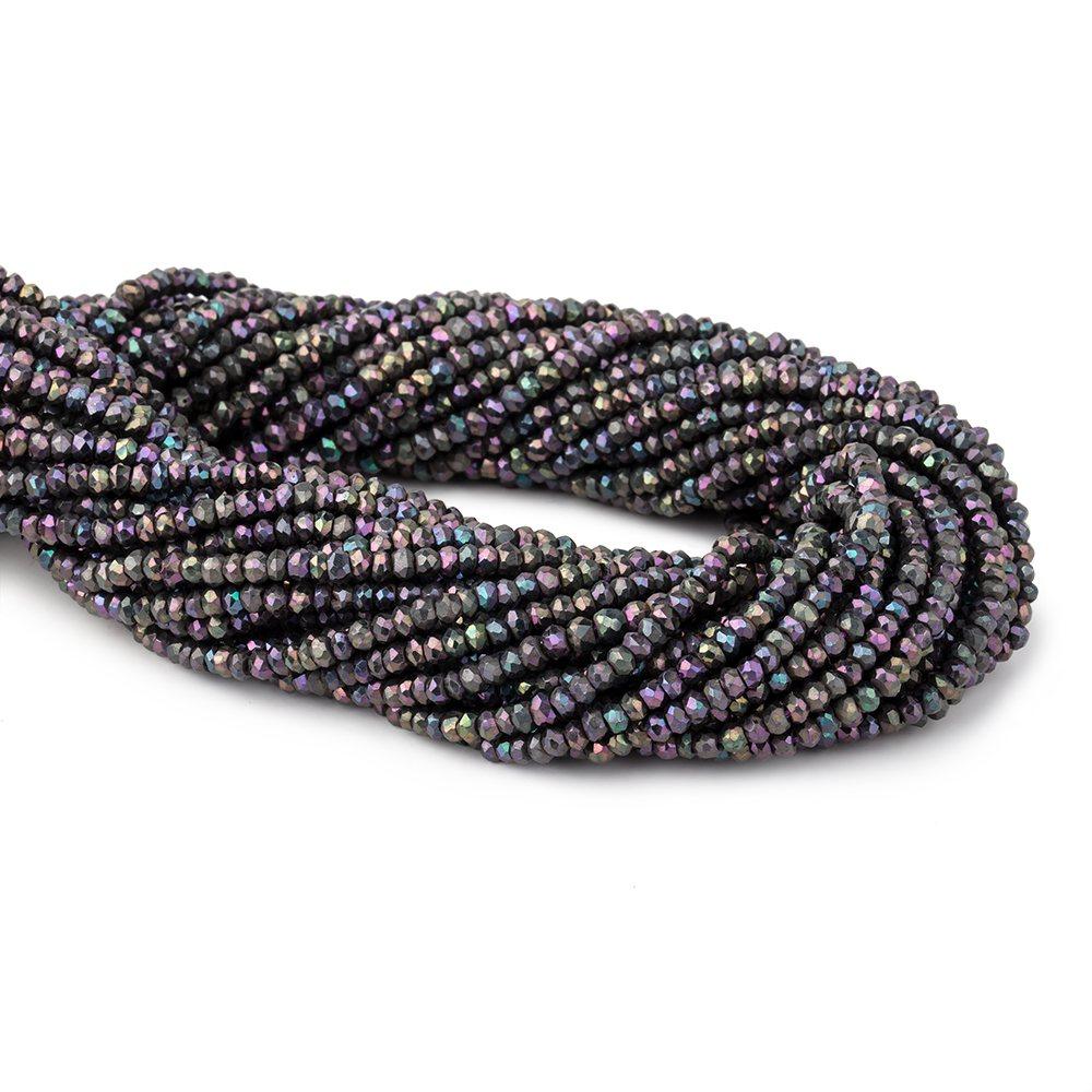3mm Violet Mystic Spinel Faceted Rondelles 13 inches 150 pieces - The Bead Traders