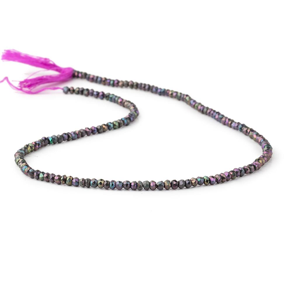 3mm Violet Mystic Spinel Faceted Rondelles 13 inches 150 pieces - The Bead Traders