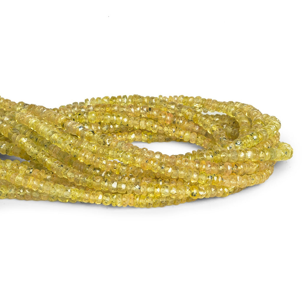 3mm Yellow Sapphire faceted rondelles 16 inch 225 pieces - The Bead Traders