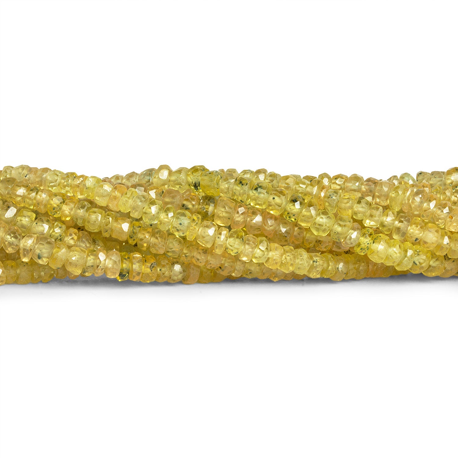 3mm Yellow Sapphire faceted rondelles 16 inch 225 pieces - The Bead Traders