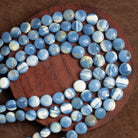 4 - 10mm Denim Blue Opal Plain Coins 17 inch 50 beads - The Bead Traders