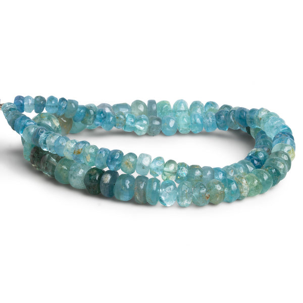 4-10mm Natural Aquamarine Plain Rondelles 16 inch 103 beads