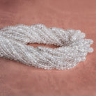 4 - 4.5mm Crystal Quartz faceted rondelle Beads 13.5 inch 138 pieces - The Bead Traders