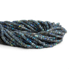 4-4.5mm Labradorite Handcut Plain Heishis 12 inch 115 beads - The Bead Traders