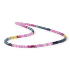 4-4.5mm Multicolor Sapphire Plain Rondelles 18 inch 170 beads AA - The Bead Traders