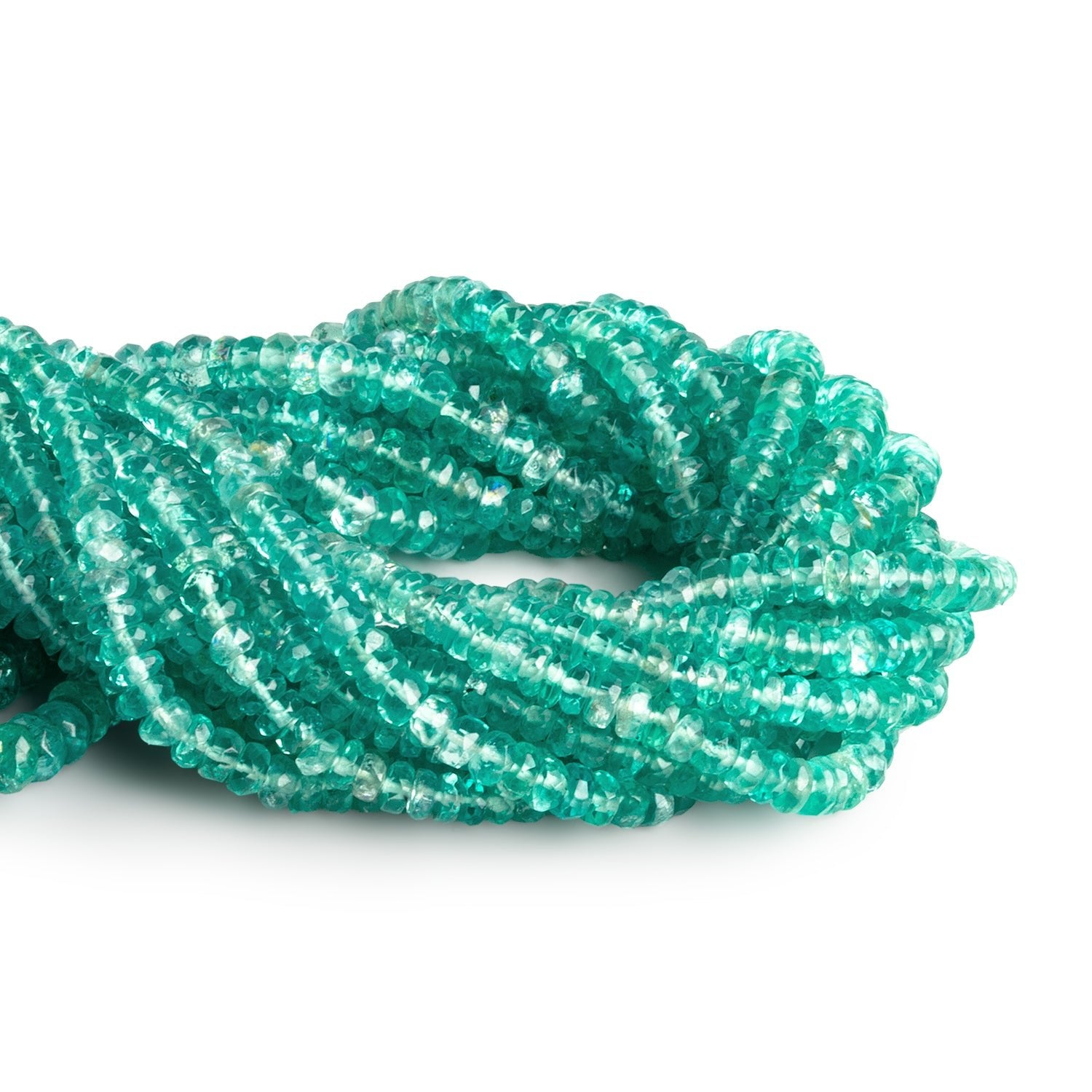 4-5mm Apatite Faceted Rondelles 16 inch 190 beads - The Bead Traders
