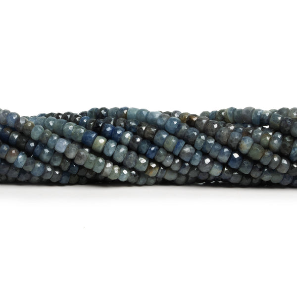 4-5mm Blue Grey Sapphire Faceted Rondelles 16 inch 120 beads