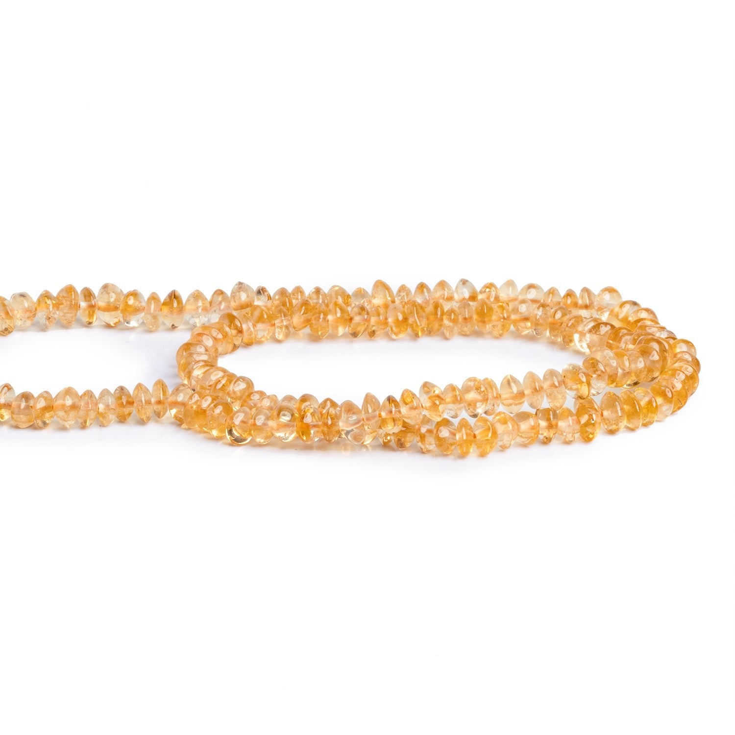 4 - 5mm Citrine Handcut Rondelle 14 inch 145 beads - The Bead Traders