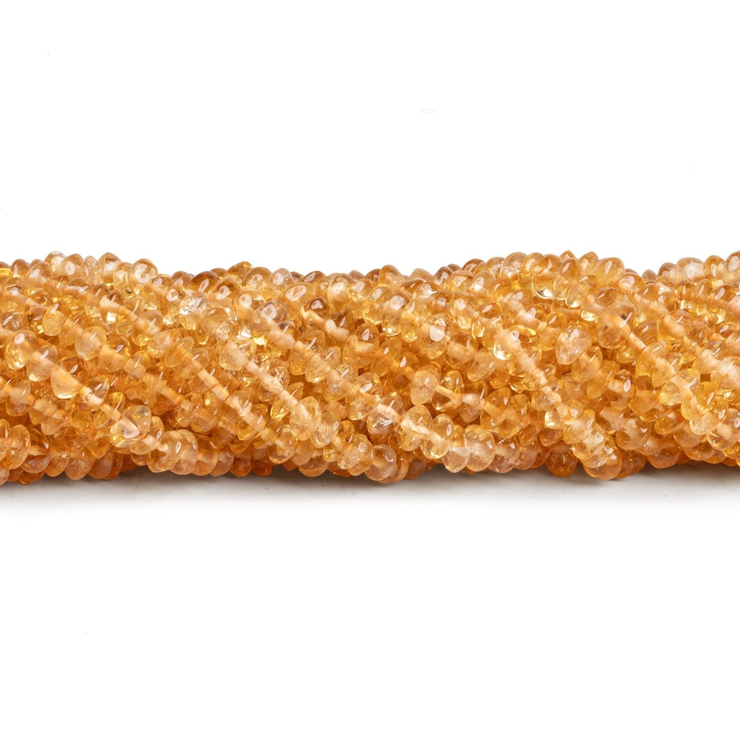 4 - 5mm Citrine Handcut Rondelle 14 inch 145 beads - The Bead Traders