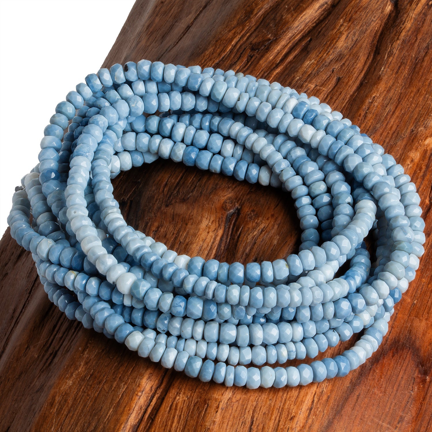 4 - 5mm Denim Opal Faceted Rondelle Beads 16 inch 145 beads - The Bead Traders