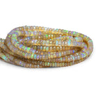4-5mm Ethiopian Opal Faceted Rondelles 16 inch 150 beads A Grade - The Bead Traders
