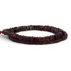 4 - 5mm Garnet Square Heishis 16 inch 230 beads - The Bead Traders