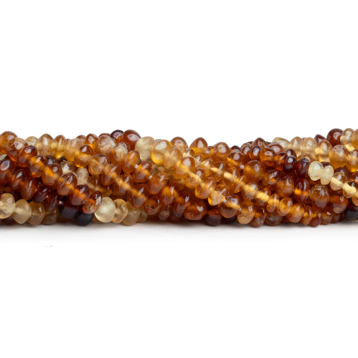 4 - 5mm Hessonite Garnet Plain Rounds 15 inch 120 beads - The Bead Traders