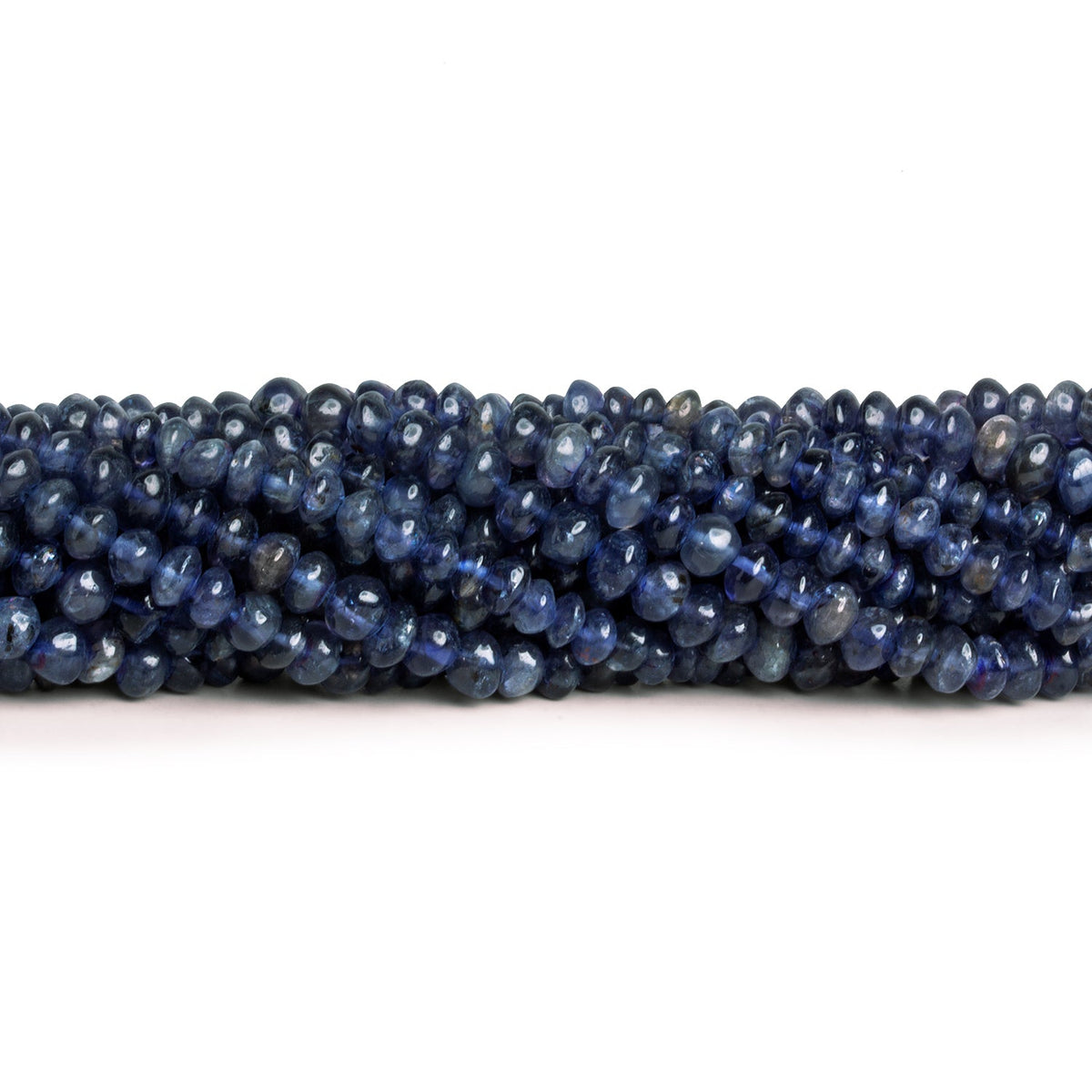 4-5mm Iolite Handcut Rondelles 14 inch 88 beads - The Bead Traders