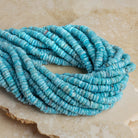 4 - 5mm Larimar Tumbled Heishis 12 inch 155 beads - The Bead Traders