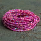 4 - 5mm Orchid Purple Ethiopian Opal Faceted Rondelles 16 inch 175 Beads AA - The Bead Traders