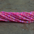 4 - 5mm Orchid Purple Ethiopian Opal Faceted Rondelles 16 inch 175 Beads AA - The Bead Traders
