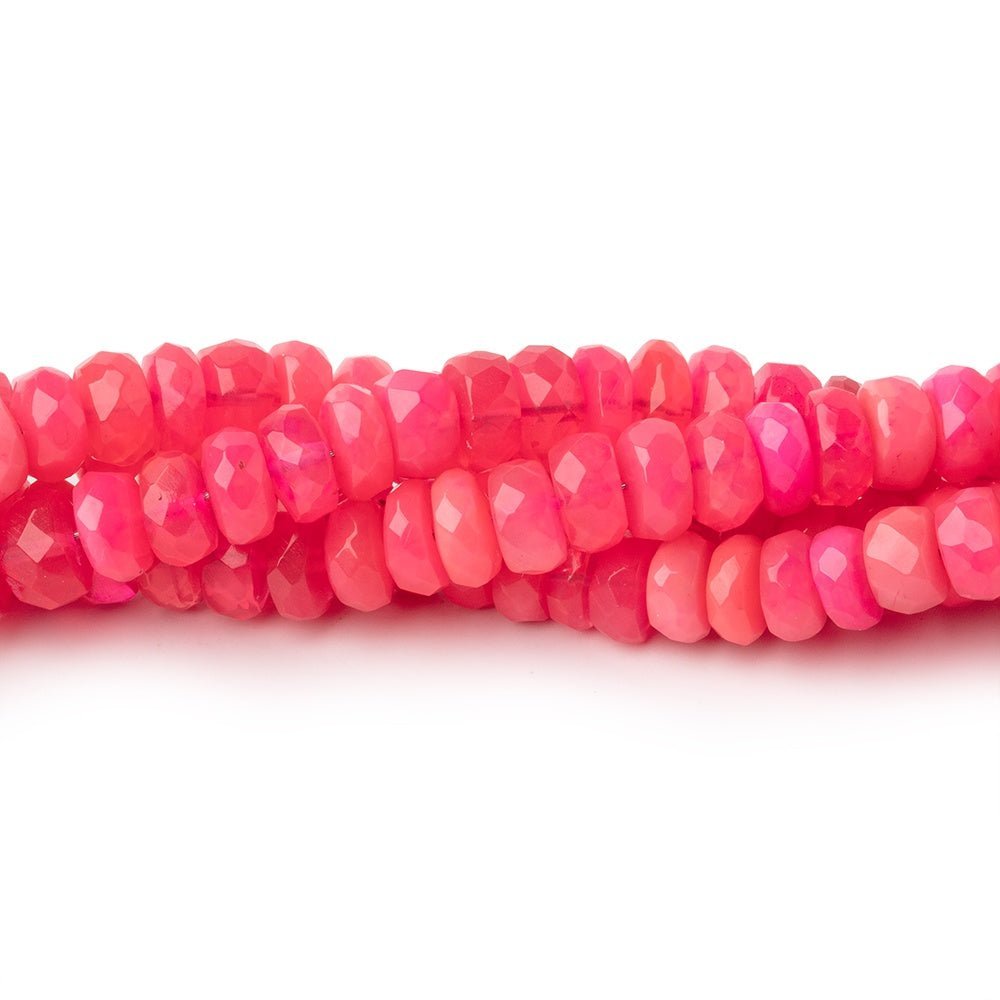 4 - 5mm Pink Ethiopian Opal Faceted Rondelles 16 inch 136 beads - The Bead Traders