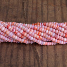 4 - 5mm Pink Opal Plain Rondelles 16 inch 130 beads - The Bead Traders