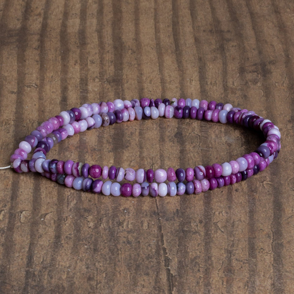 4-5mm Purple Opal Plain Rondelles 16 inch 125 beads - The Bead Traders