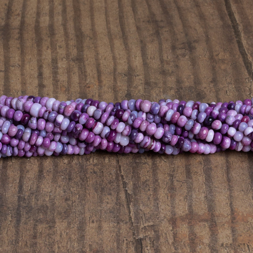 4-5mm Purple Opal Plain Rondelles 16 inch 125 beads - The Bead Traders