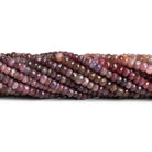 4 - 5mm Red Sapphire Faceted Rondelles 16 inch 120 beads - The Bead Traders