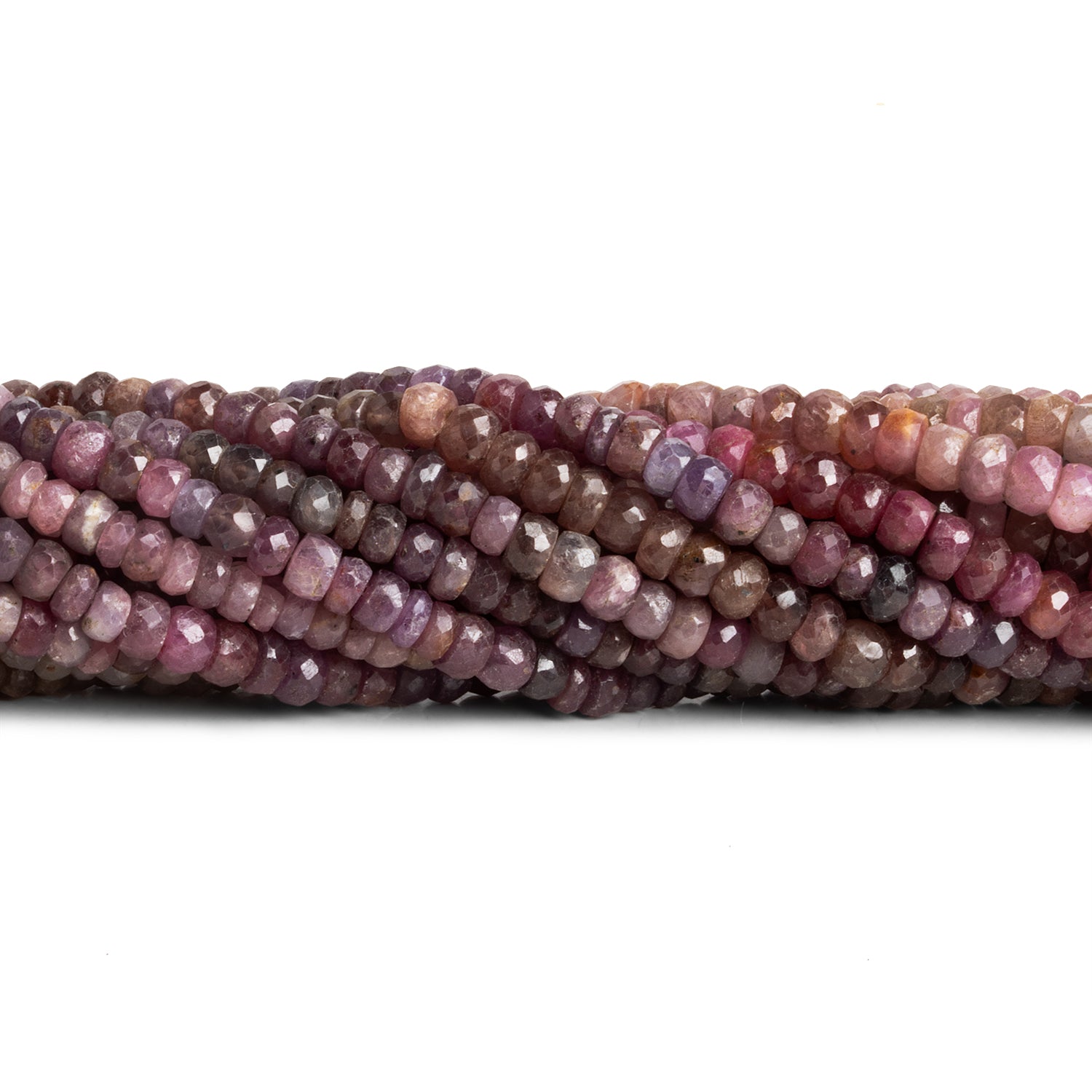 4 - 5mm Red Sapphire Faceted Rondelles 16 inch 120 beads - The Bead Traders