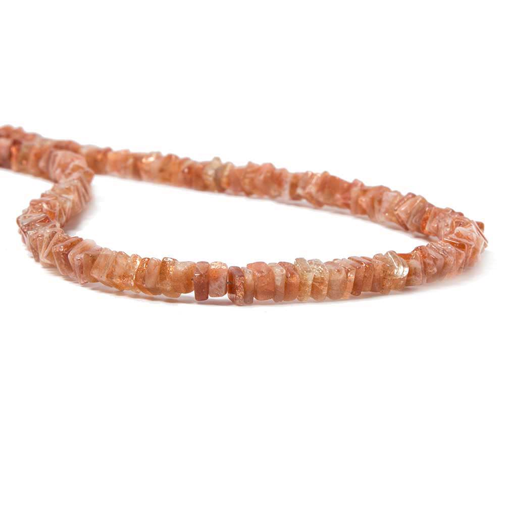 4 - 5mm Sunstone Square Heishis 14 inch 175 beads - The Bead Traders