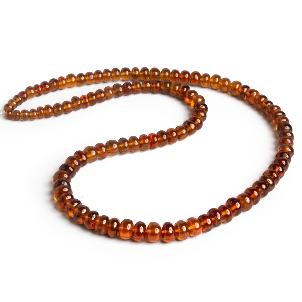 4 - 6.5mm Hessonite Garnet Plain Rondelles 15 inch 105 beads - The Bead Traders